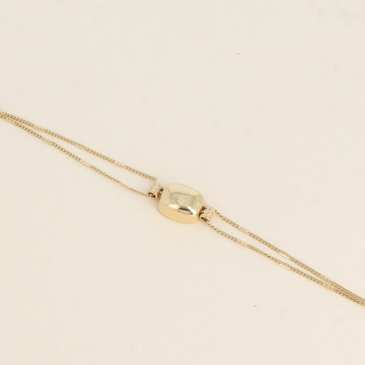 Bracelet - maille forçat alternée pincée et pendentif rectangle bombé 16+3 cm