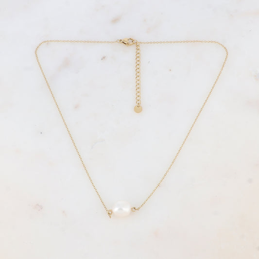 Collier avec perle d'eau douce (40+5CM)