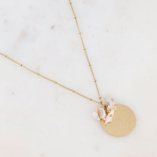 Sautoir avec perle d'eau douce (85+5CM)