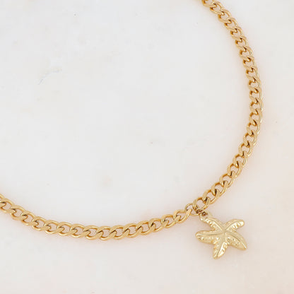 Collier en maille avec étoile de mer (36+7CM)
