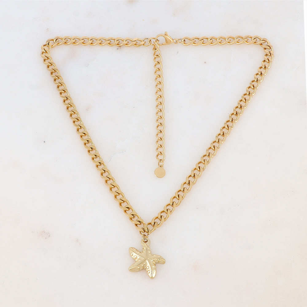 Collier en maille avec étoile de mer (36+7CM)
