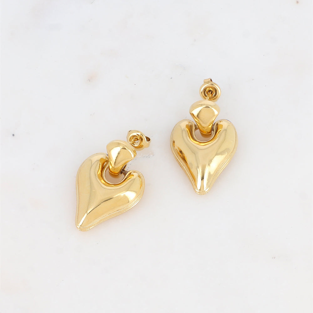 B.O. à puce avec pendant cœur 1,9x 2,9 cm