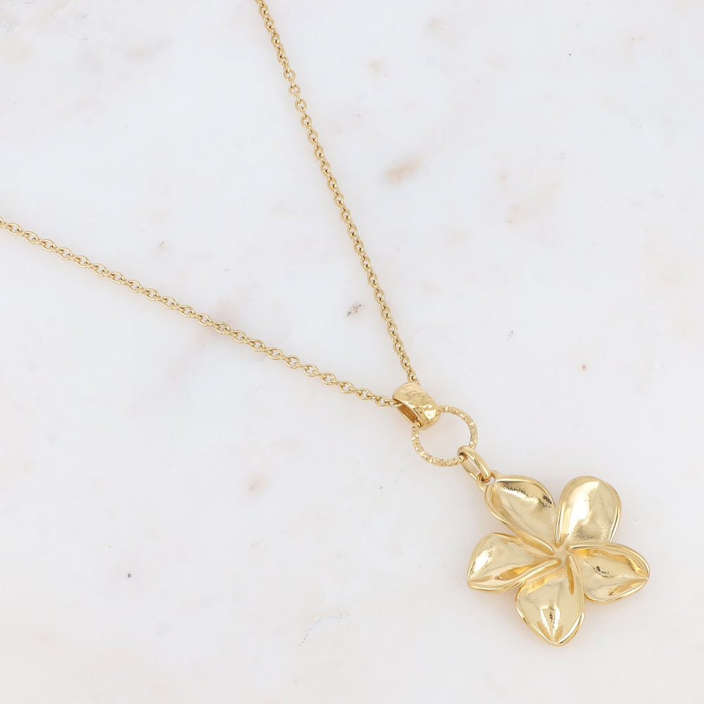 Sautoir en maille avec pendentif forme fleur (80+7CM)