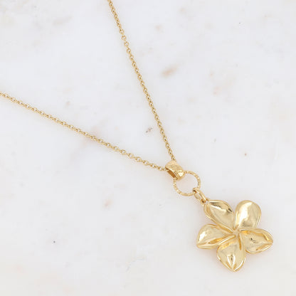 Sautoir en maille avec pendentif forme fleur (80+7CM)