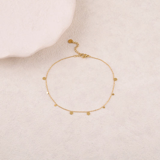 Chaine de cheville avec pampilles rondes (22+3CM)