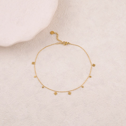 Chaine de cheville avec pampilles étoiles (22+3CM)