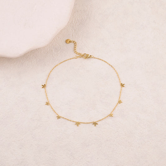 Chaine de cheville avec pampilles feuilles (22+3CM)