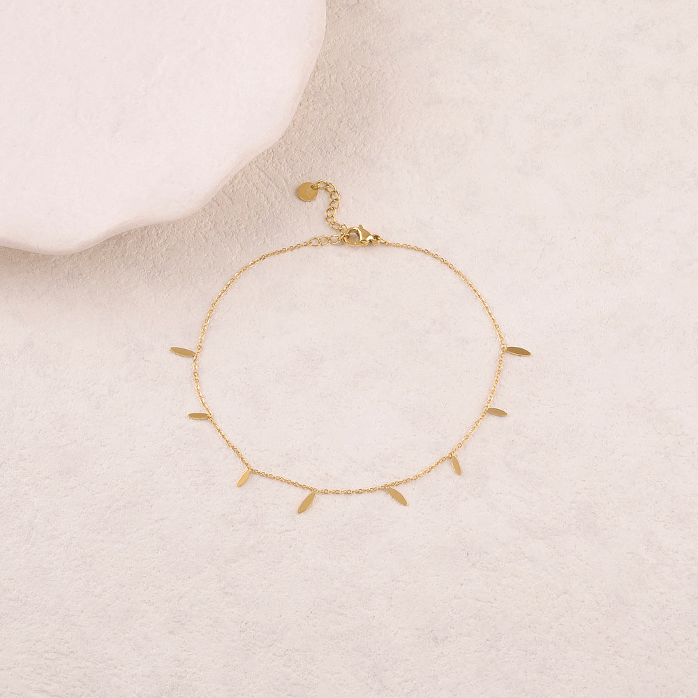 Chaine de cheville avec pampilles géométriques (22+3CM)