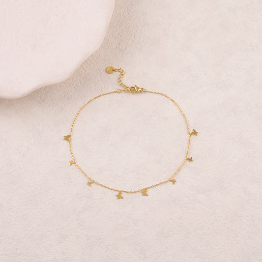 Chaine de cheville avec pampilles papillons (22+3CM)