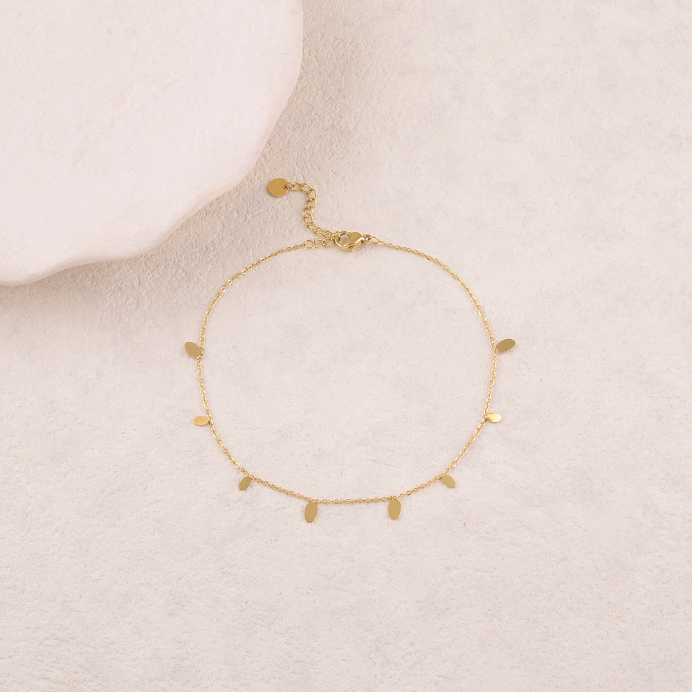 Chaine de cheville avec pampilles ovales (22+3CM)