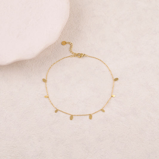 Chaine de cheville avec pampilles ovales (22+3CM)