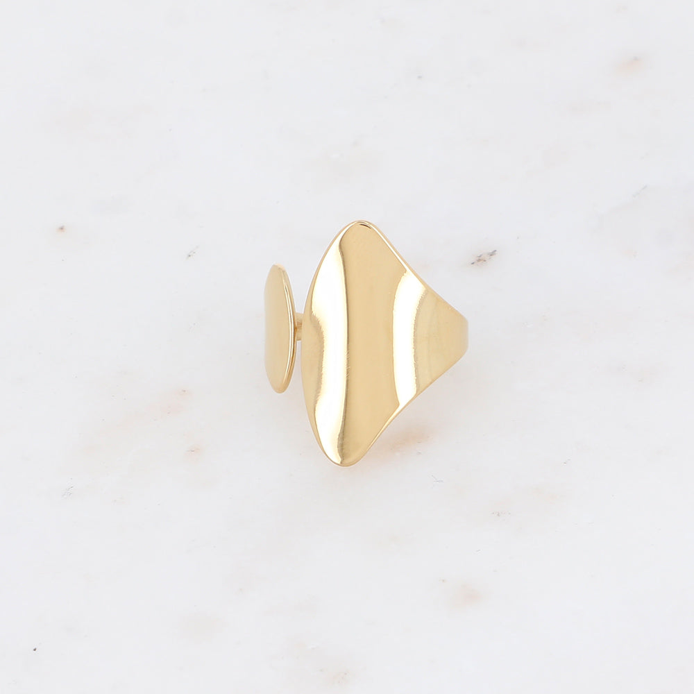 Bague graphique effet miroir et lisse