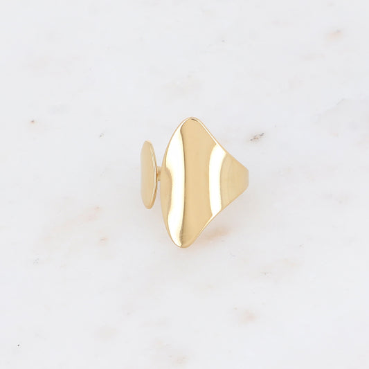 Bague graphique effet miroir et lisse
