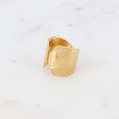 Bague avec pièce graphique à rayure et géométrique