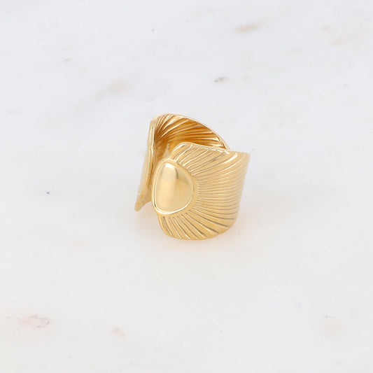 Bague avec pièce graphique à rayure et géométrique