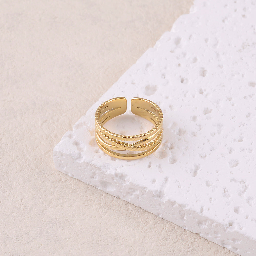 Bague multirangs croisée