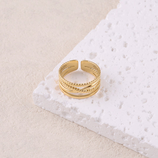 Bague multirangs croisée