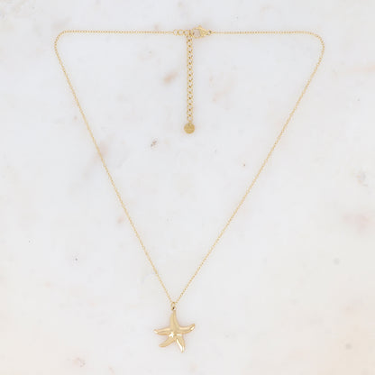 Collier avec étoile de mer, effet miroir (40+5CM)
