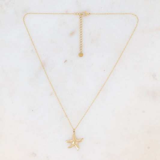Collier avec étoile de mer, effet miroir (40+5CM)