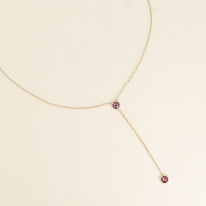 Collier Y - Orné de cristaux de Swarovski® - 40+7 cm - Longueur de chaîne pendante : 6 cm - Dimensions des cristaux : 5x5 mm - Iris