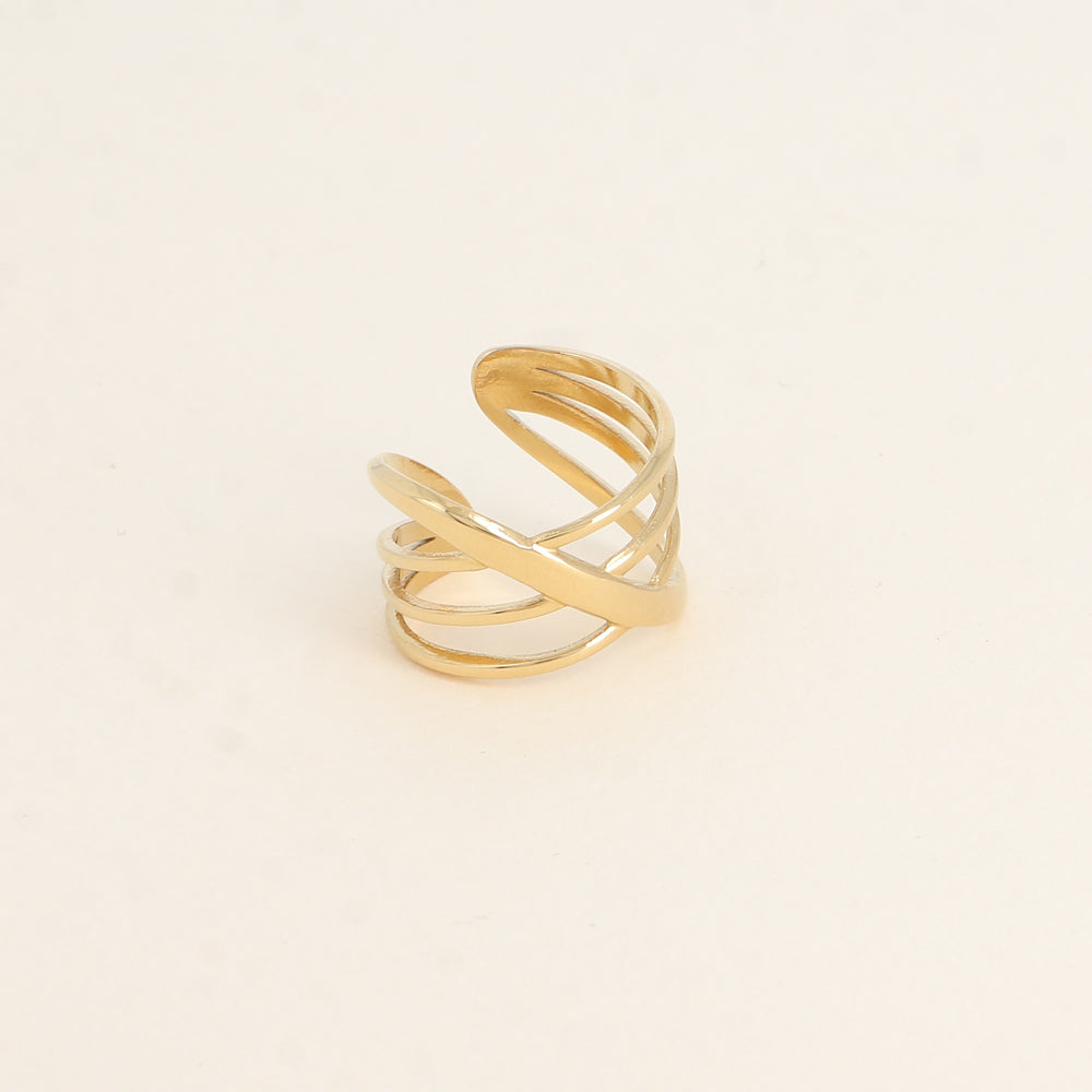 Bague large - anneaux entrelacés
