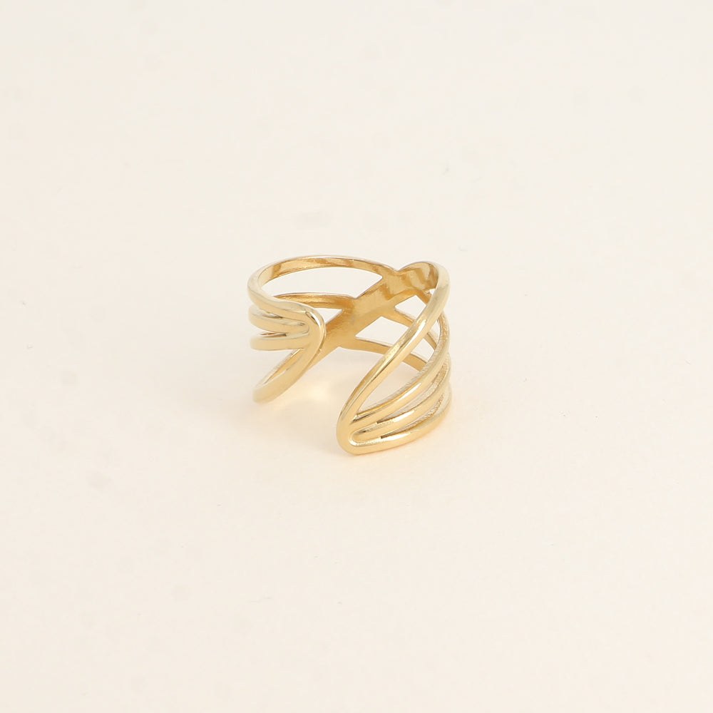 Bague large - anneaux entrelacés