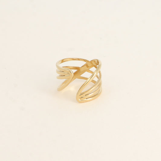 Bague large - anneaux entrelacés