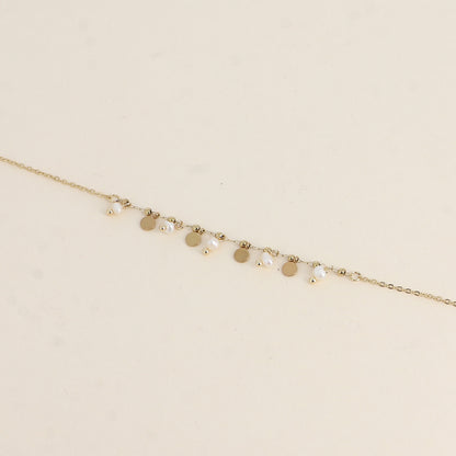 Bracelet - pampilles rondes et perles d'eau douce 16+3 cm