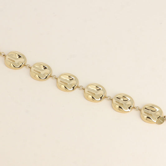 Bracelet Hestia - maillons ronds incurvés et martelés 15,5+3 cm