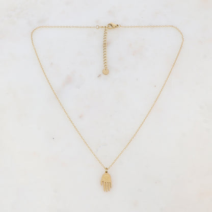 Collier avec pampille forme de main et œil (40+5CM)