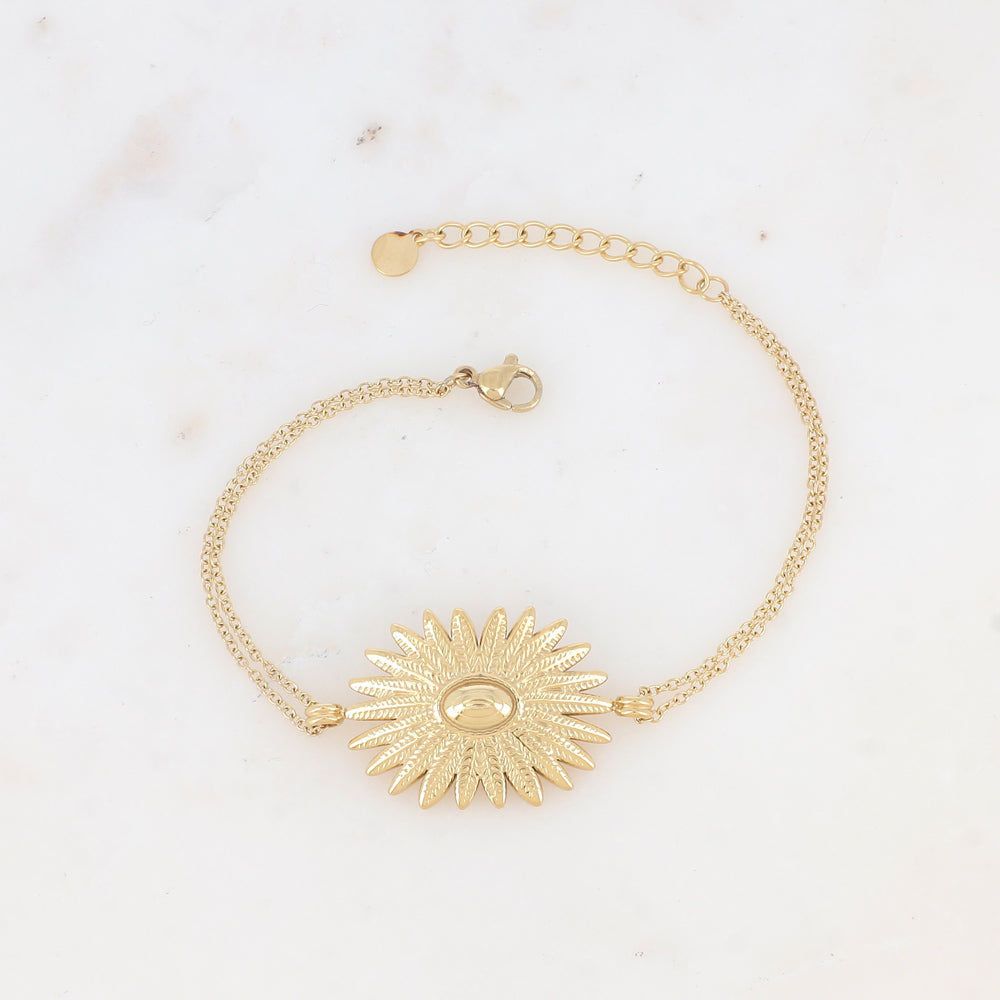 Bracelet 2 rangs avec feuillage
