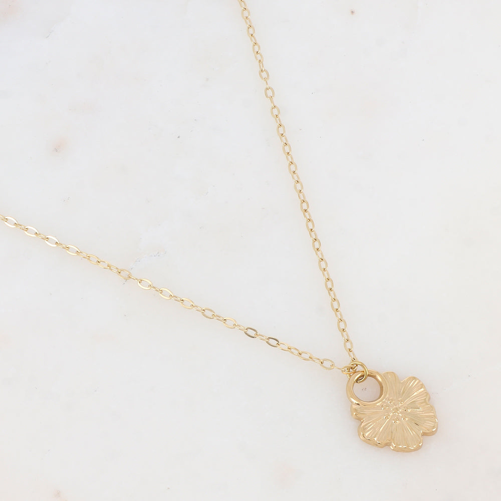 Collier avec pampille fleur (40.5+5CM)