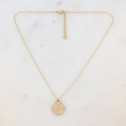 Collier avec pampille fleur (40.5+5CM)