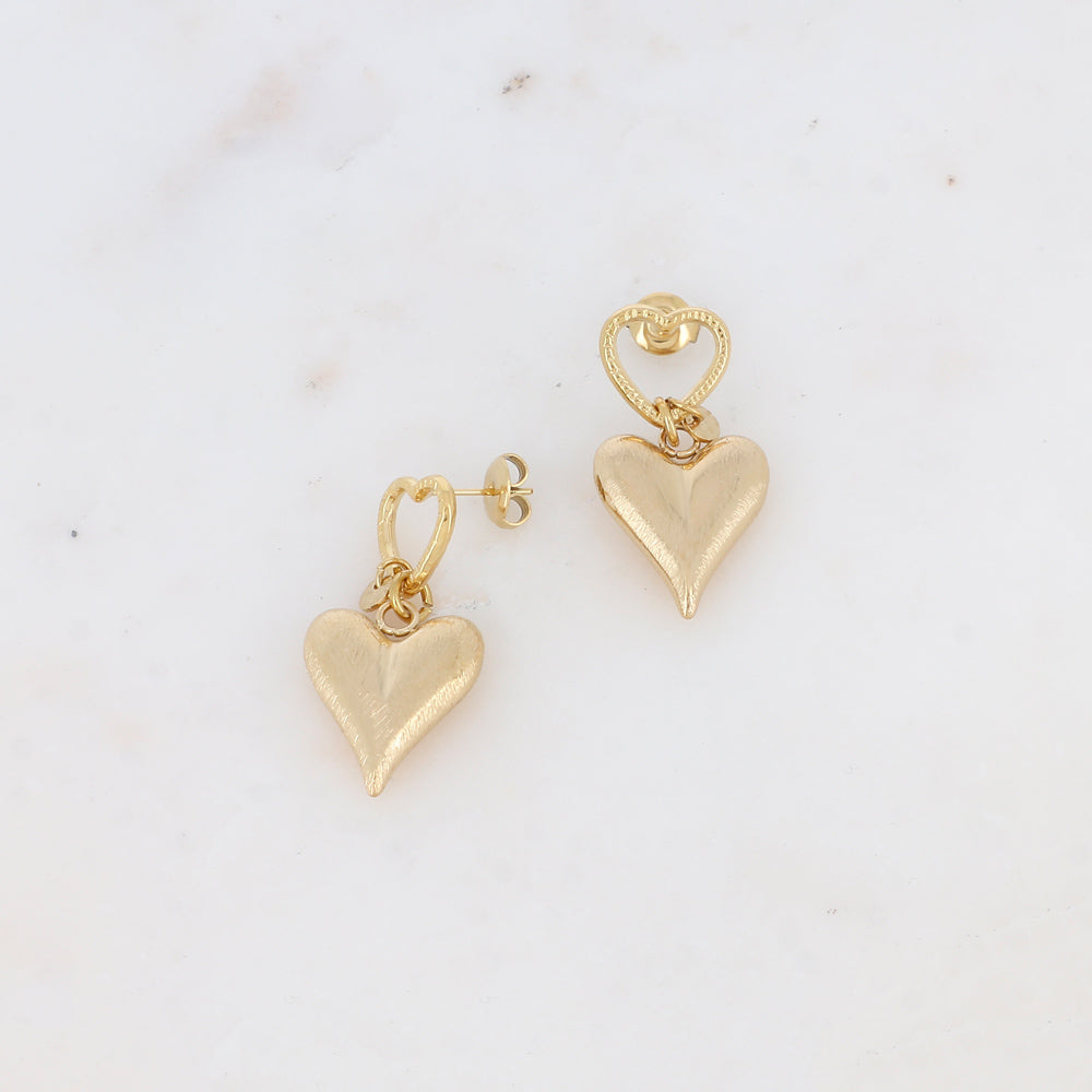 B.O à puce avec cœurs 1,6 X 3,2 cm.