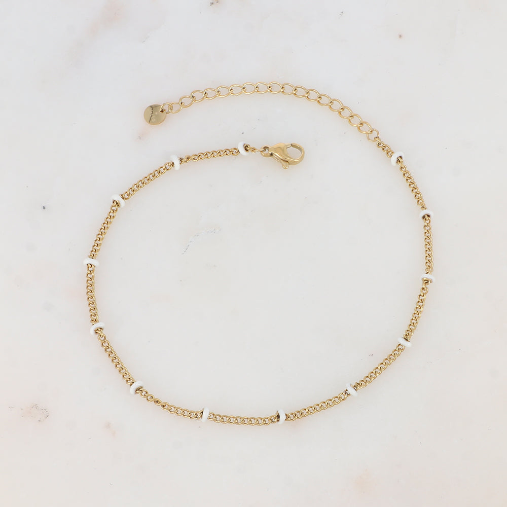 Chaîne de cheville avec pièces émaillées (22+5CM)