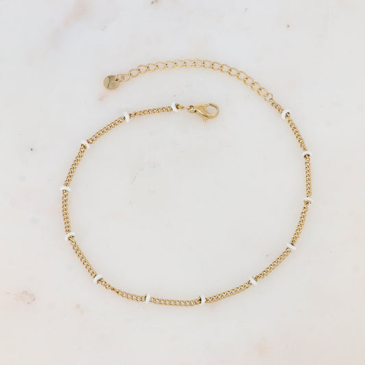 Chaîne de cheville avec pièces émaillées (22+5CM)
