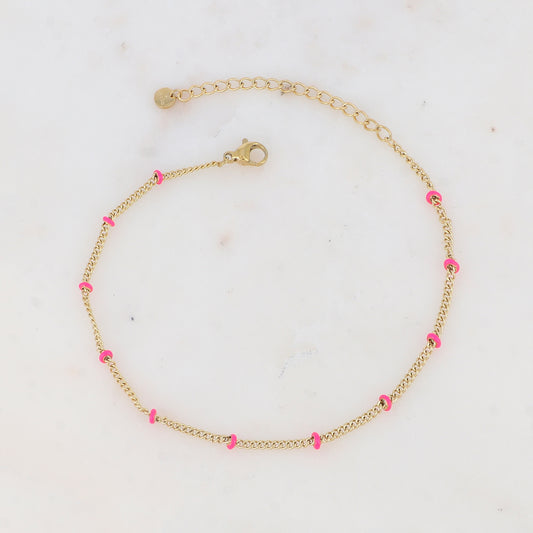 Chaîne de cheville avec pièces émaillées (22+5CM)