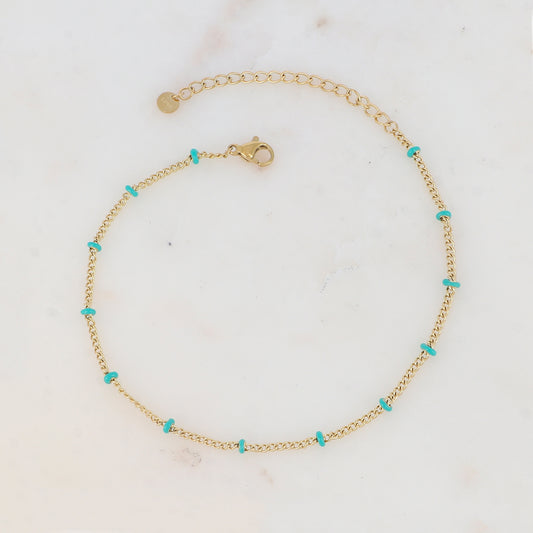 Chaîne de cheville avec pièces émaillées (22+5CM)