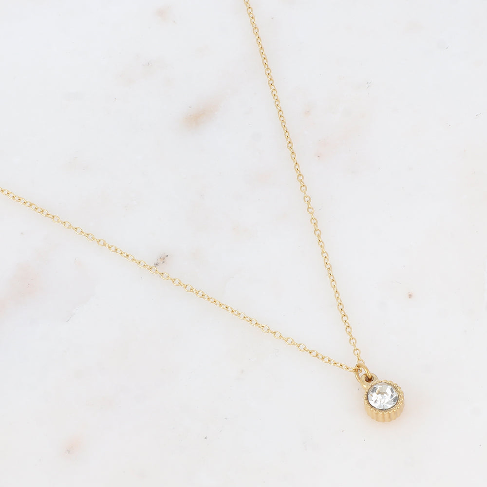 Collier avec pendentif strassé (40+5CM)