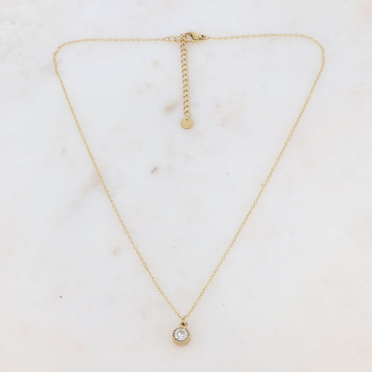 Collier avec pendentif strassé (40+5CM)