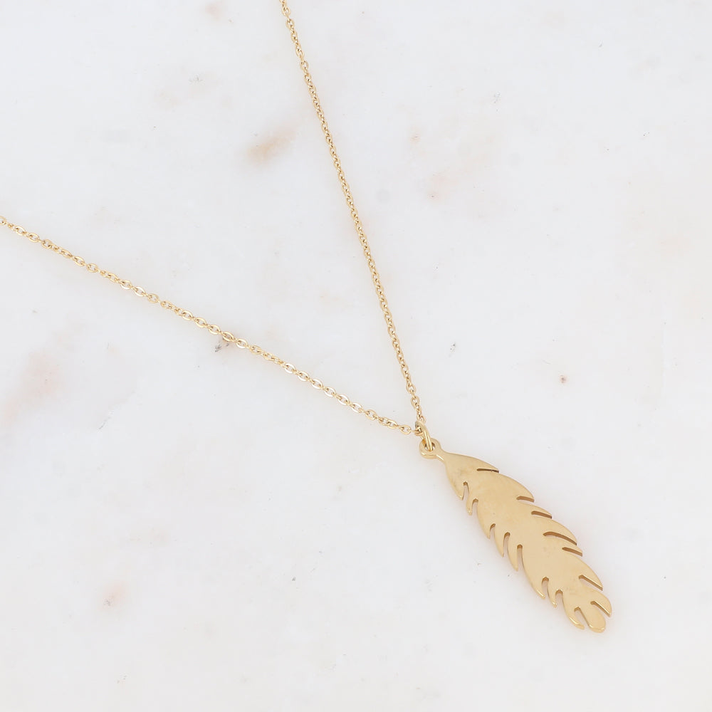 Collier avec pendentif forme feuille (45+5CM)