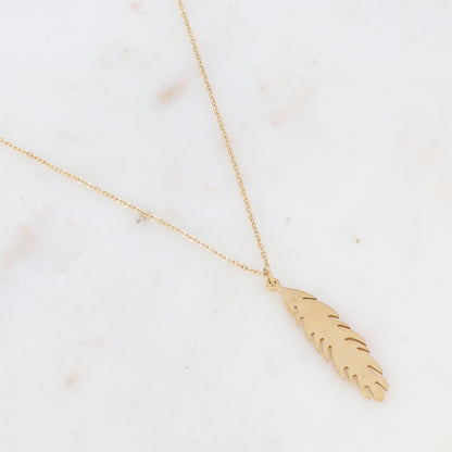Collier avec pendentif forme feuille (45+5CM)