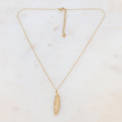 Collier avec pendentif forme feuille (45+5CM)