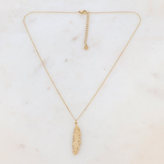 Collier avec pendentif forme feuille (45+5CM)