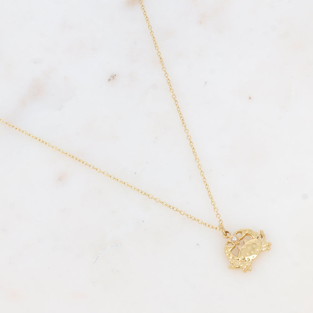 Collier avec pendentif forme crabe (40+5CM)