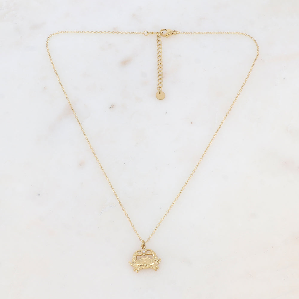 Collier avec pendentif forme crabe (40+5CM)