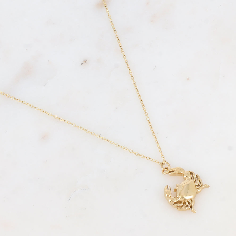 Collier avec pendentif forme crabe (40+5CM)