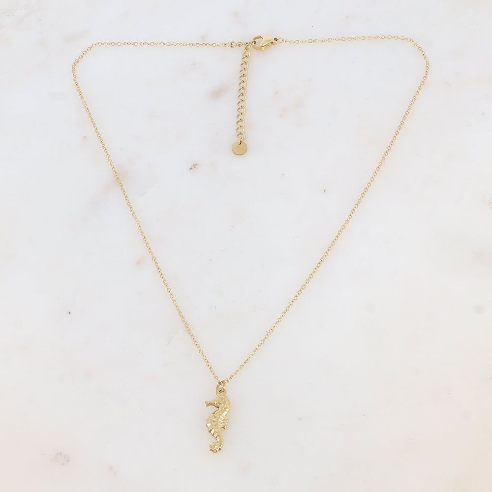 Collier avec pendentif forme hippocampe (40+5CM)