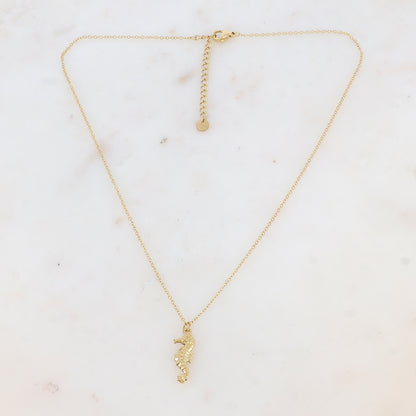 Collier avec pendentif forme hippocampe (40+5CM)