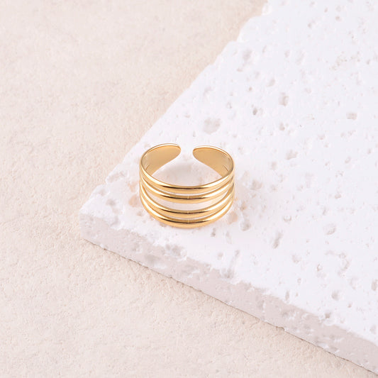 Bague 4 rangs avec effet miroir